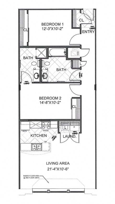 Floorplan - Apline - 2 bed + 2 bath  at Blue Ribbon Lofts, Wisconsin, 53205